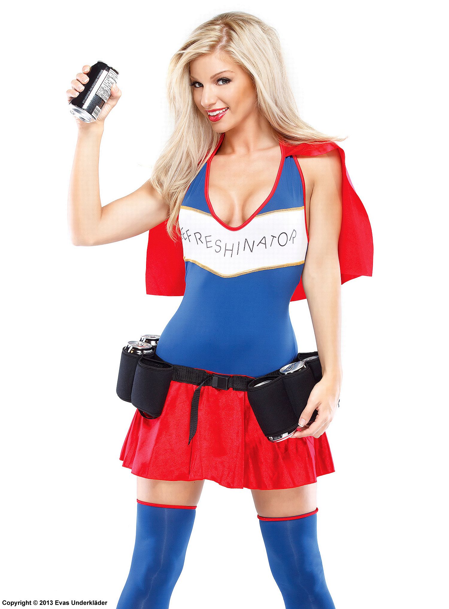 Beer girl costume with beer belt
